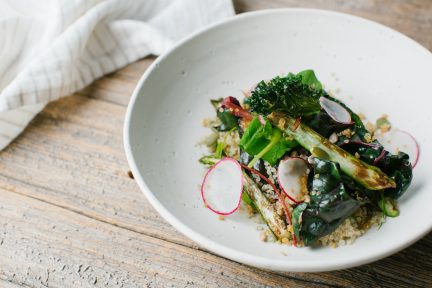 The Dirty Apron’s Quinoa, Asparagus, Swiss Chard, and Sorrel Buddha Bowl