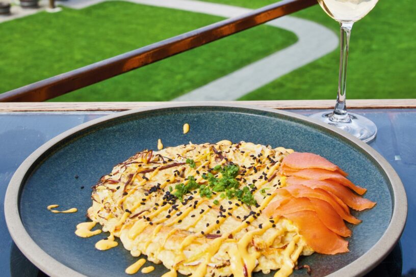 Summerhill Okonomiyaki with Smoked Salmon