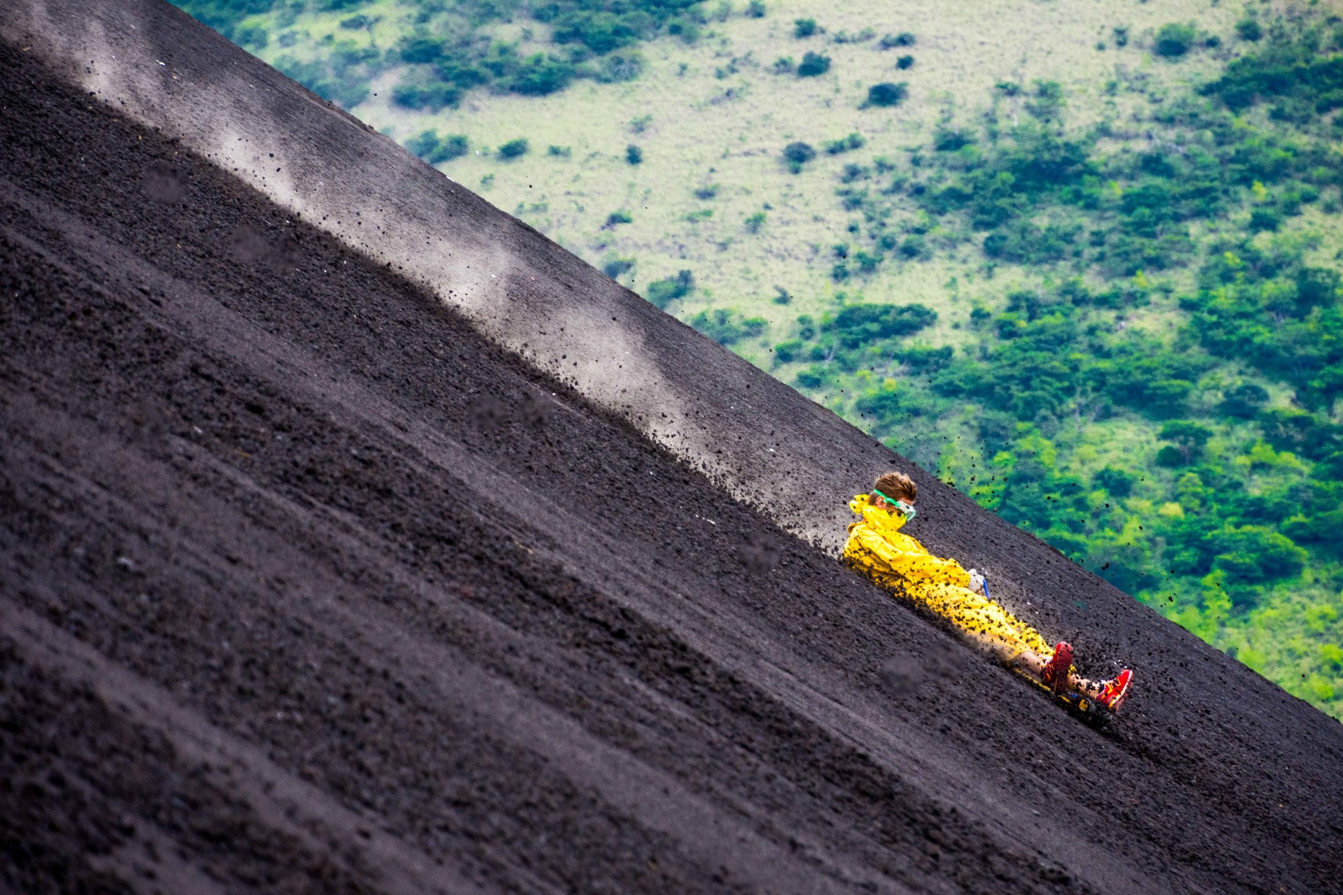 Volcano surfing in Nicaragua