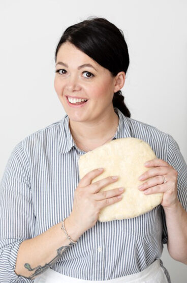Vancouver pastry chef Jenell Parsons holds pie dough
