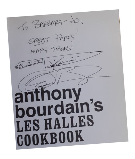 Anthony Bourdain autographed Les Halles Cookbook