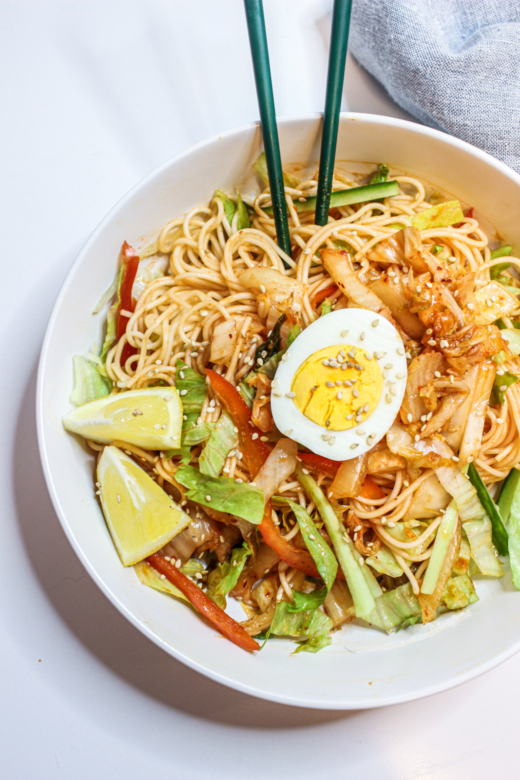 Kimchi noodle salad