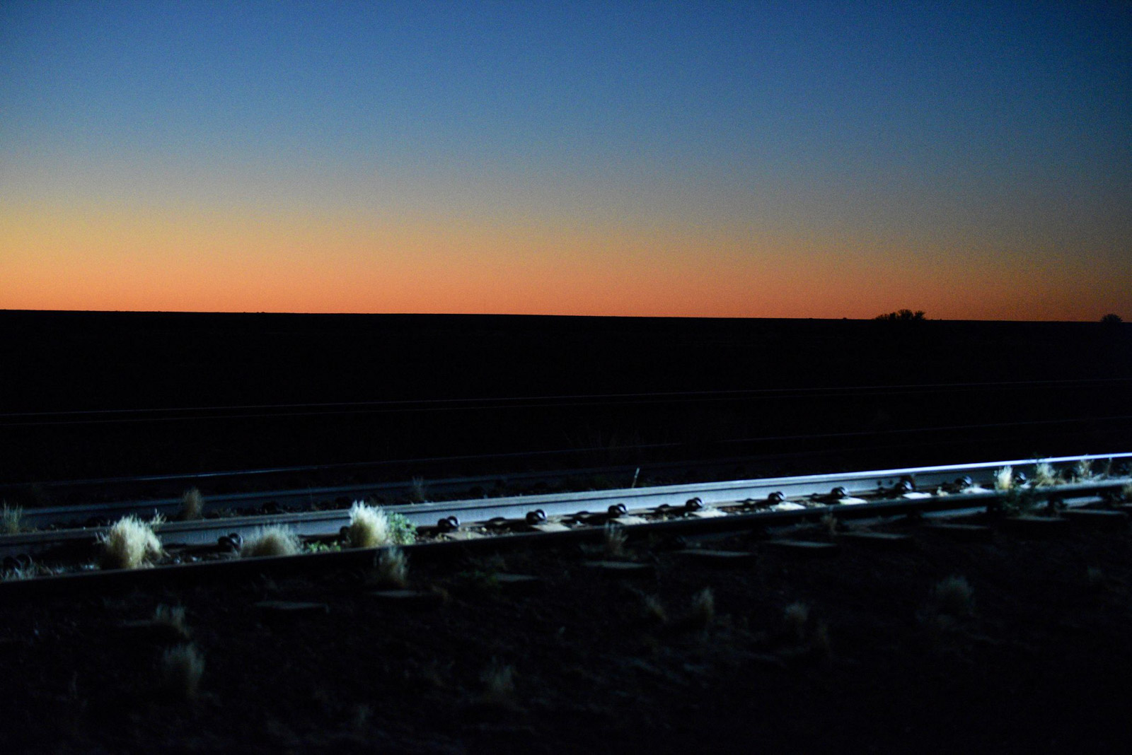 The Ghan railway tracks in Australia