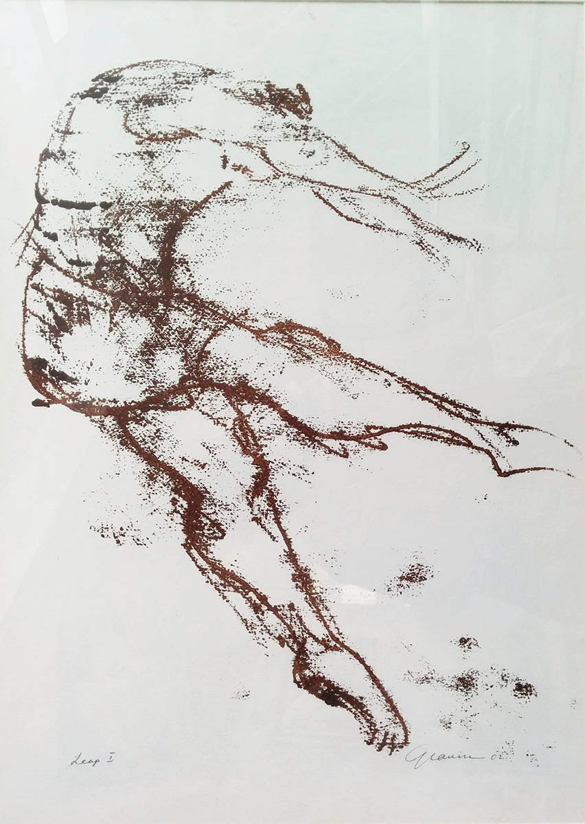 Leap, 2002, monoprint on paper, 22×15 in. 