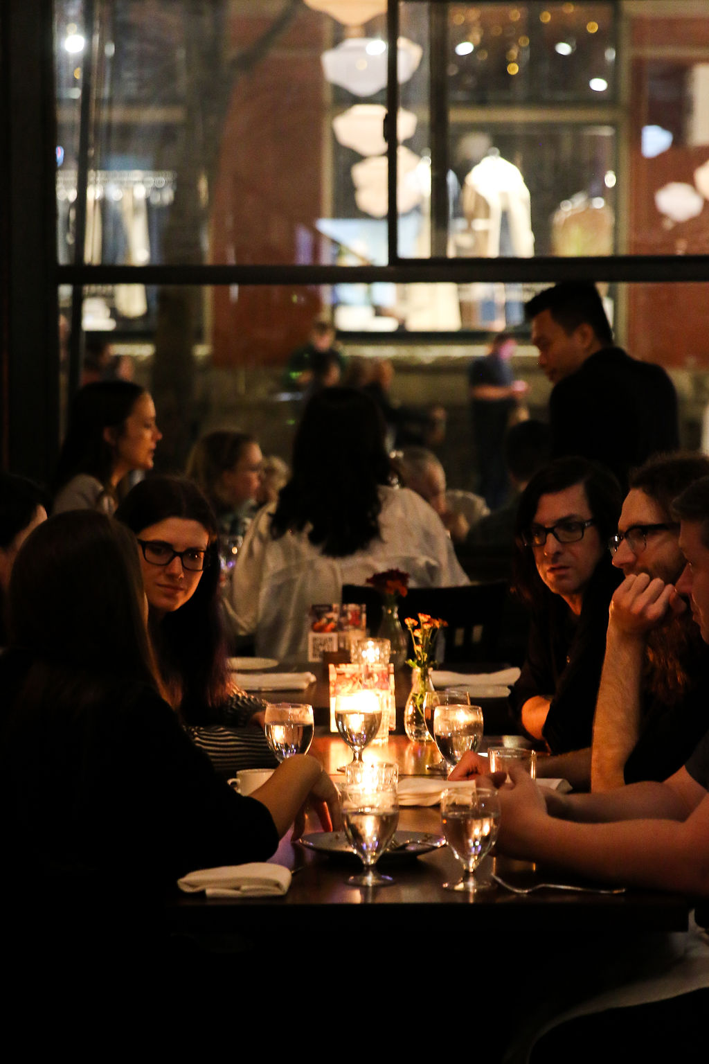 People dining in a restaurant