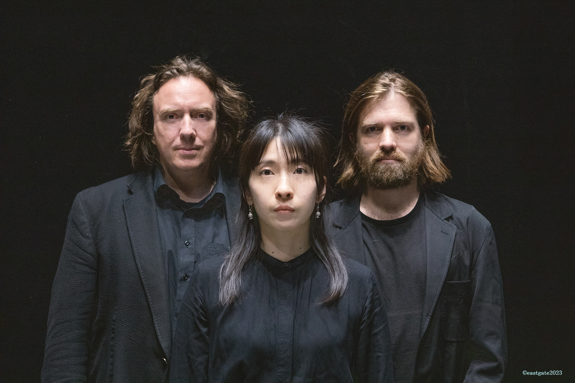 The current Tangerine Dream tour of (left to right) Thorsten Quaeschning, Hoshiko Yamane, and Paul Frick. Photo by Melanie Reinisch. 