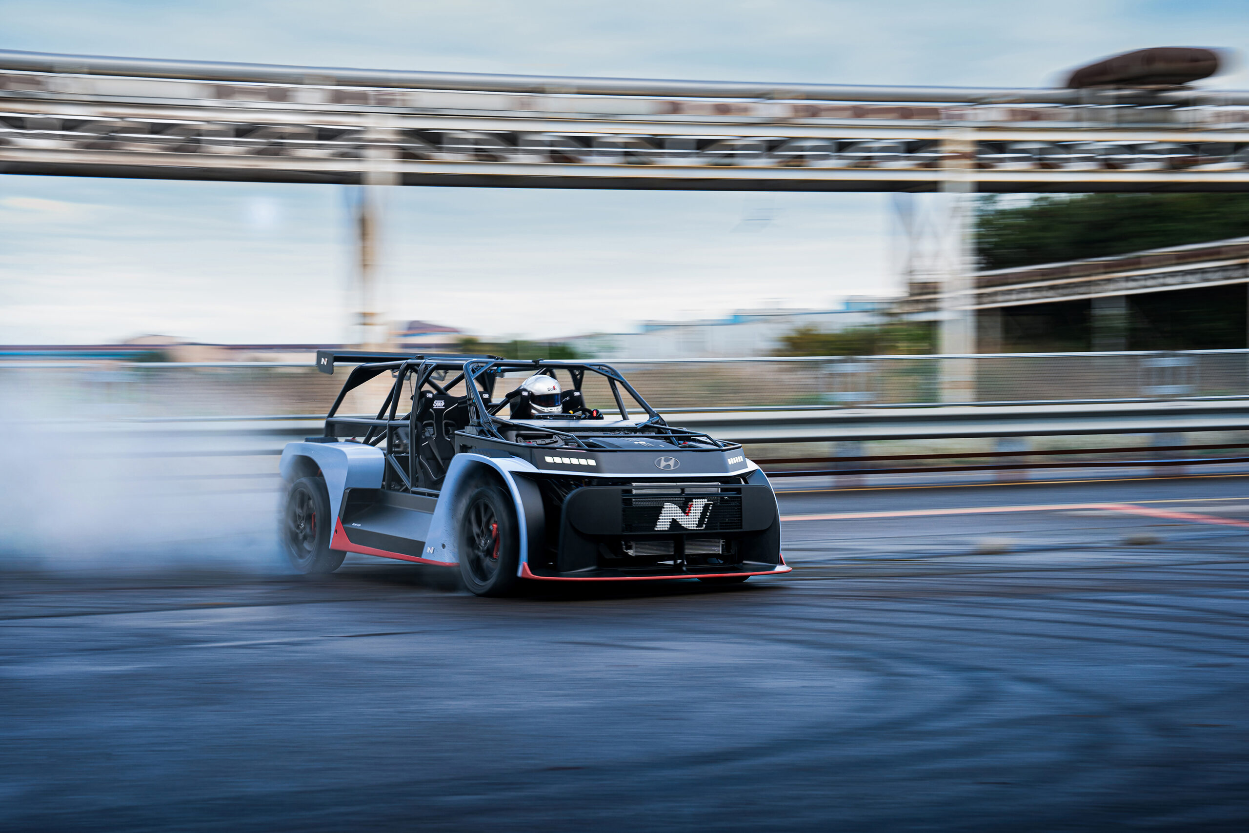 The Hyundai RN24 on a racetrack.