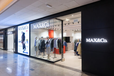 Two Max Mara business facades, Marella and Max&Co, in the mall.