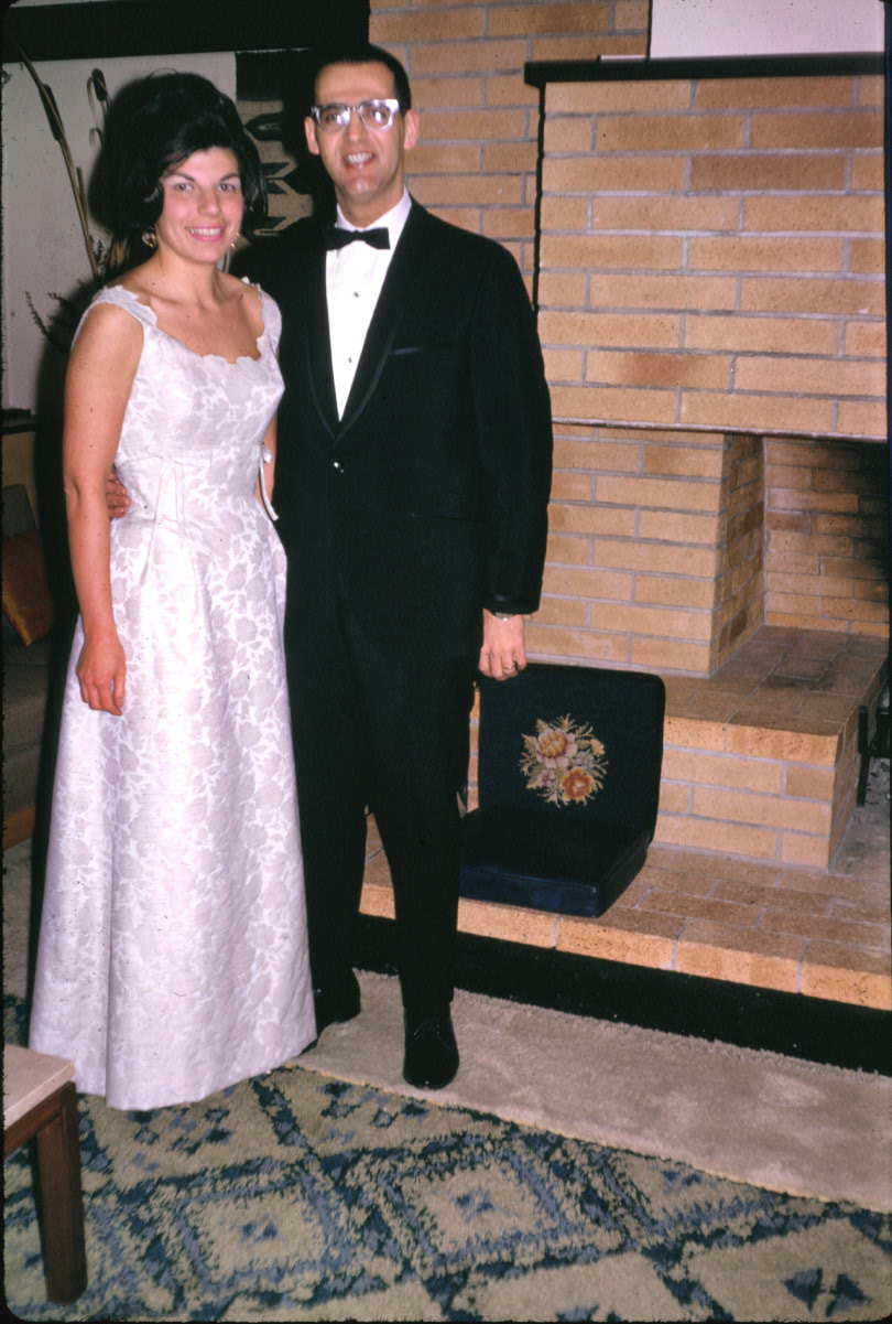 Irene and Morton Dodek posing together in the Dodek House.