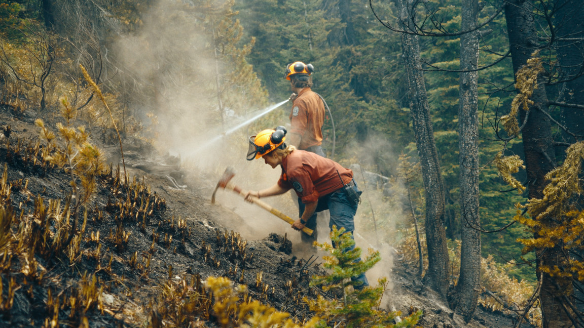 Firefighter crews work to put out B.C. wildfires.