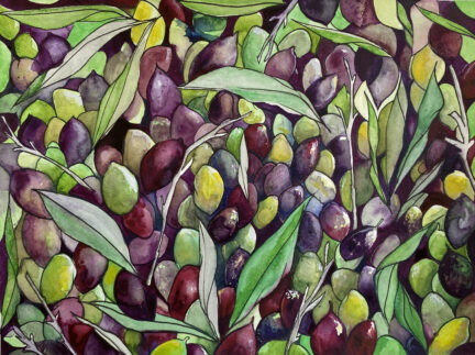 A painting of olives