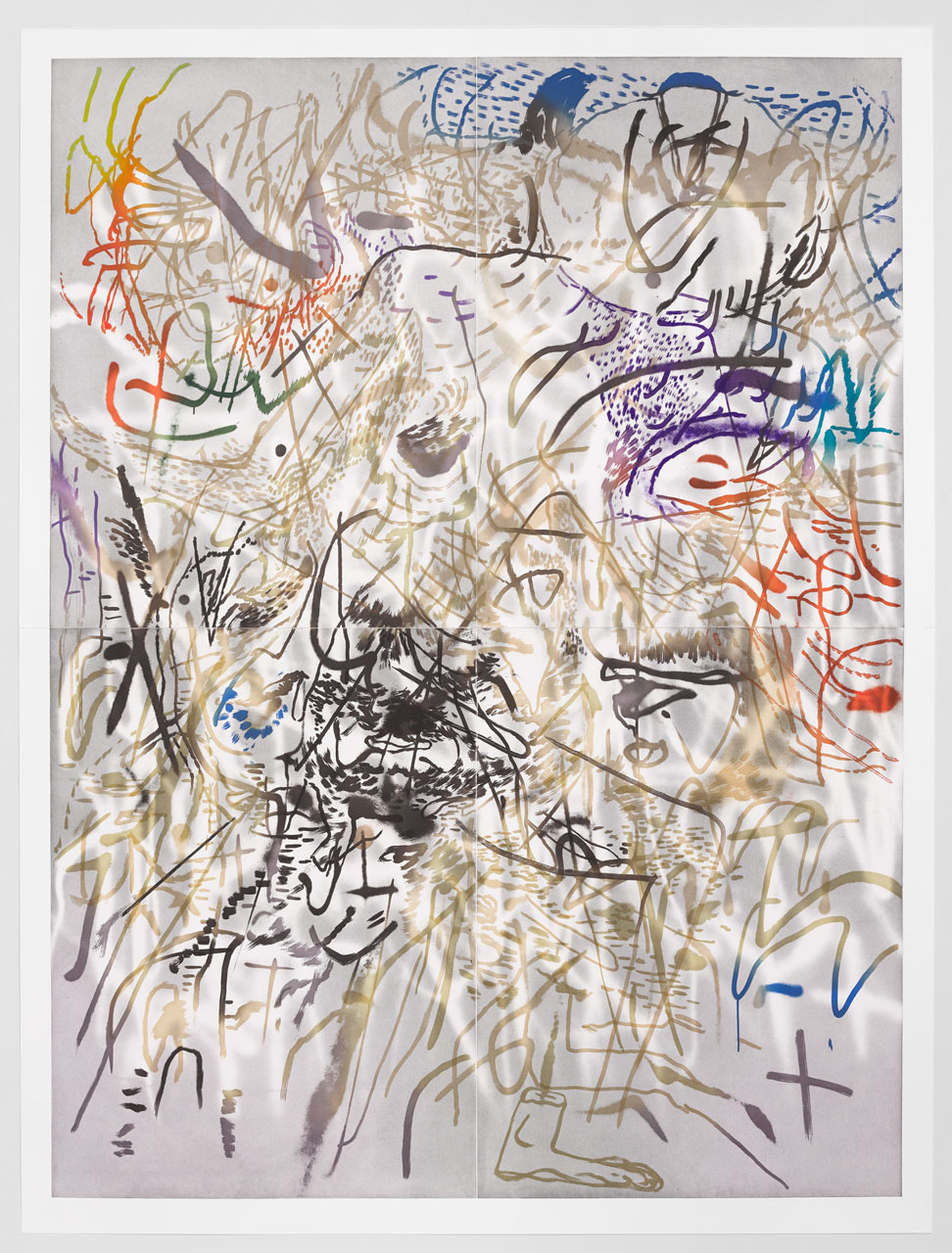 A colourful, abstract painting on display at the Vancouver Art Gallery.