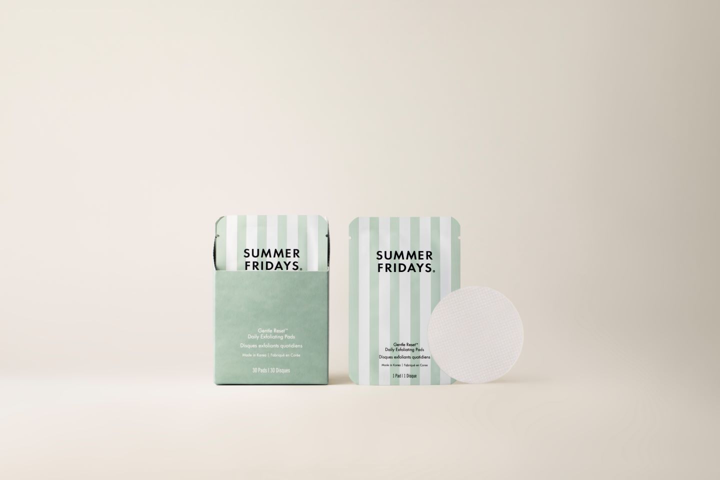 Wishlist: Two packages of exfoliant pads side by side.
