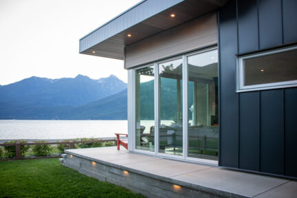 The exterior of the Jones house, overlooking Kooteney Lake.