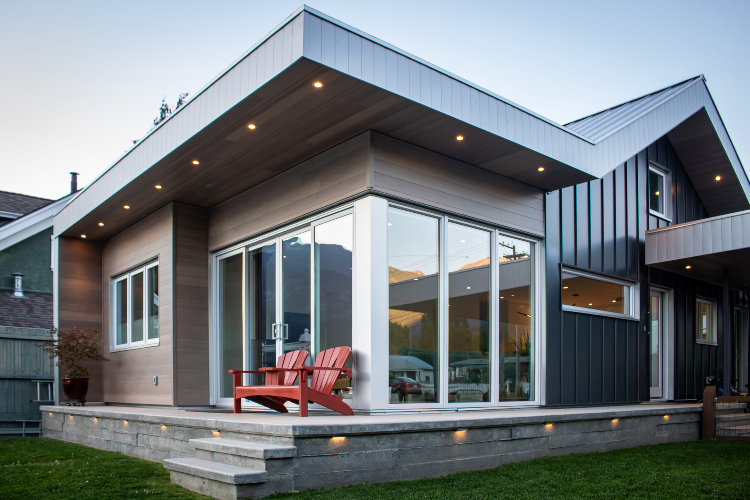 Exterior of a renovated house.