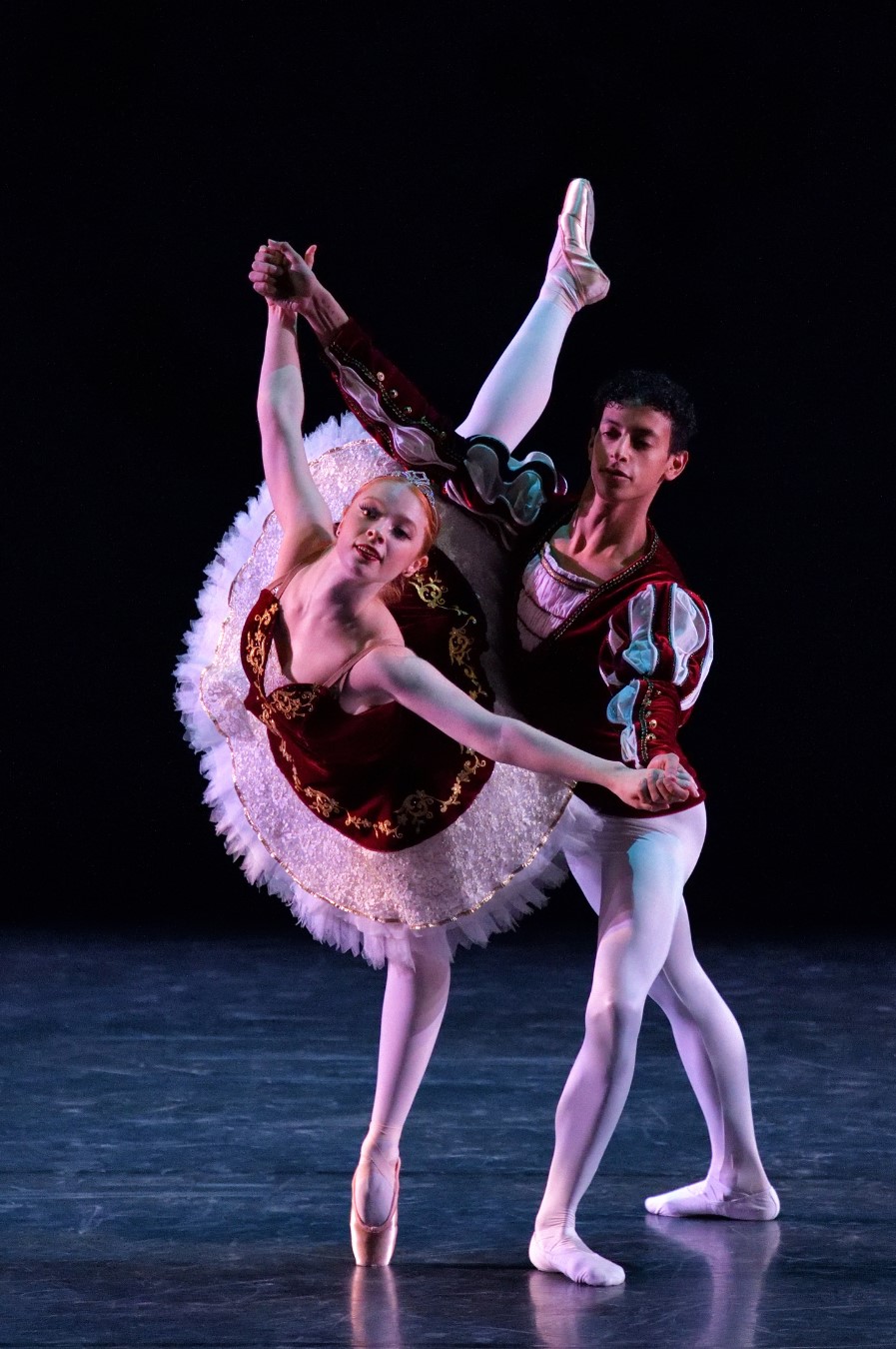 Two dancers on stage.