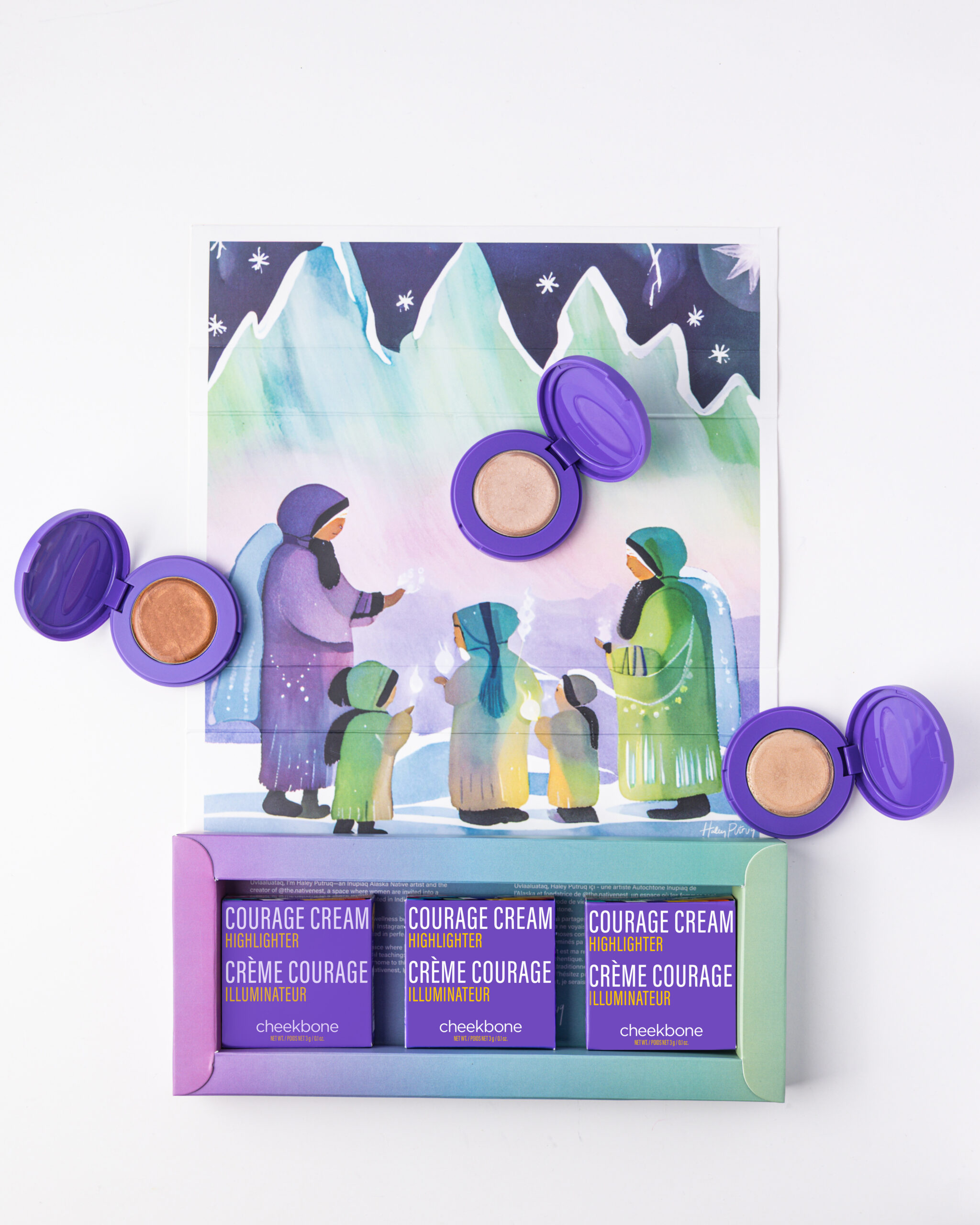 A package of three highlighter creams.