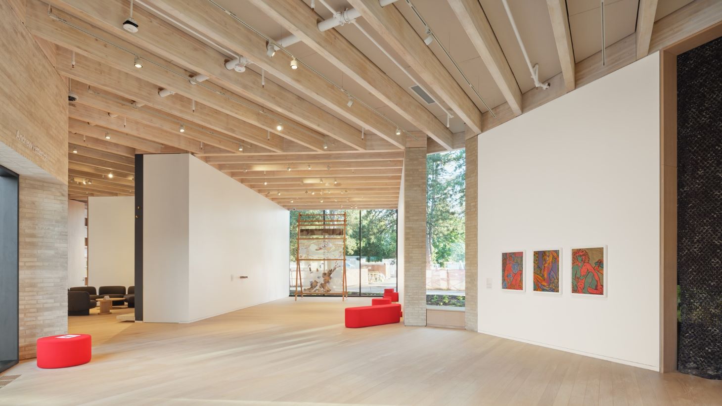 Social gathering space and art on walls.